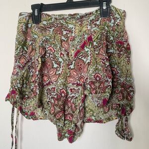 Raga Bohemian Flowy Drawstring Pocket Shorts